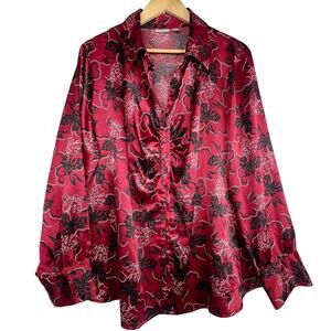 Apt. 9 Woman Y2K Satin Butterfly Blouse 2X